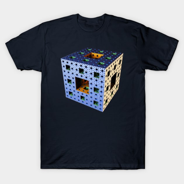 Fractal- Menger Sponge T-Shirt by candhdesigns